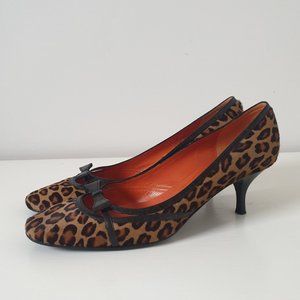 VINTAGE LAUREL LEOPARD PRINT KITTEN HEELS